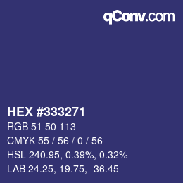 Color code: HEX #333271 | qconv.com