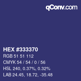 Color code: HEX #333370 | qconv.com