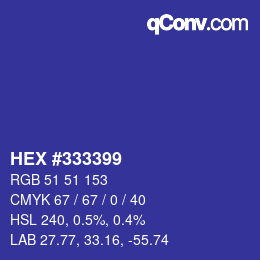 Color code: HEX #333399 | qconv.com