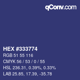 Color code: HEX #333774 | qconv.com