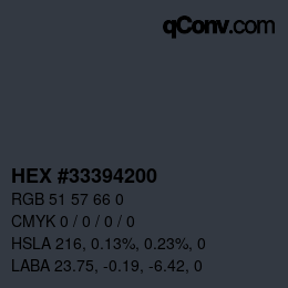 Color code: HEX #33394200 | qconv.com