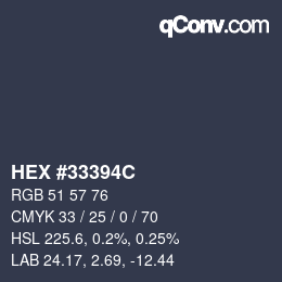 Color code: HEX #33394C | qconv.com