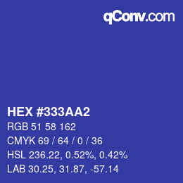 Color code: HEX #333AA2 | qconv.com