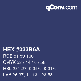 Farbcode: HEX #333B6A | qconv.com
