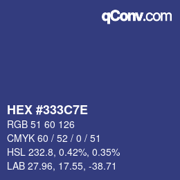 Color code: HEX #333C7E | qconv.com