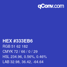 Color code: HEX #333EB6 | qconv.com