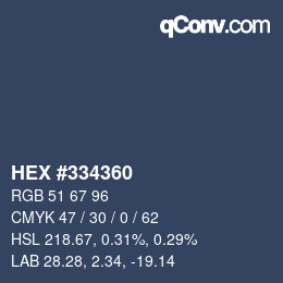 Farbcode: HEX #334360 | qconv.com
