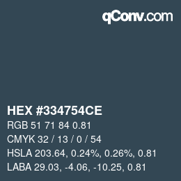 カラーコード: HEX #334754CE | qconv.com
