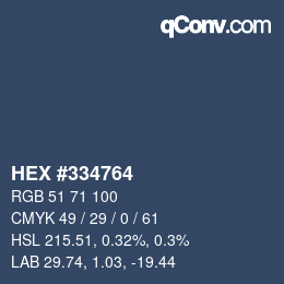 カラーコード: HEX #334764 | qconv.com