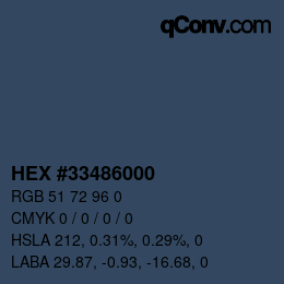Color code: HEX #33486000 | qconv.com