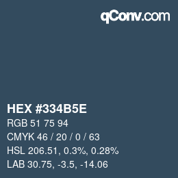 Color code: HEX #334B5E | qconv.com