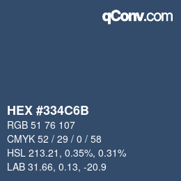 Color code: HEX #334C6B | qconv.com