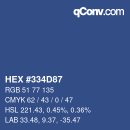 Color code: HEX #334D87 | qconv.com