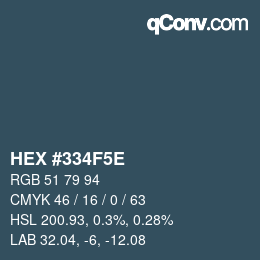 Color code: HEX #334F5E | qconv.com