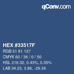Color code: HEX #33517F | qconv.com