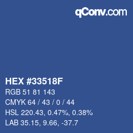 Código de color: HEX #33518F | qconv.com