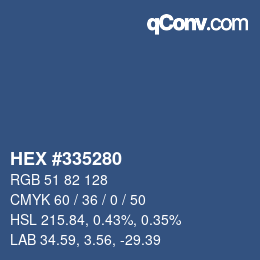 颜色代码: HEX #335280 | qconv.com