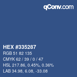 Color code: HEX #335287 | qconv.com