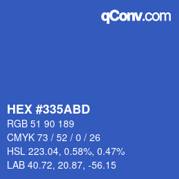 Farbcode: HEX #335ABD | qconv.com
