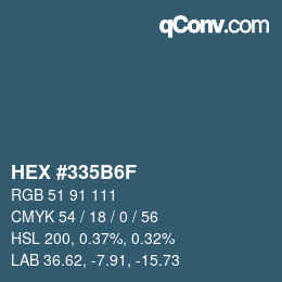 Color code: HEX #335B6F | qconv.com