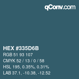 Color code: HEX #335D6B | qconv.com