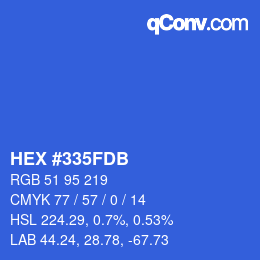 カラーコード: HEX #335FDB | qconv.com