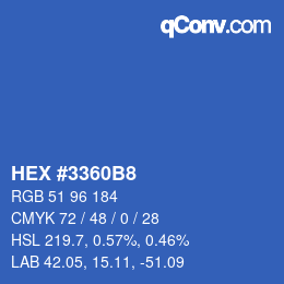 颜色代码: HEX #3360B8 | qconv.com