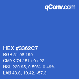 Color code: HEX #3362C7 | qconv.com
