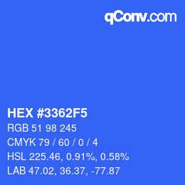 颜色代码: HEX #3362F5 | qconv.com