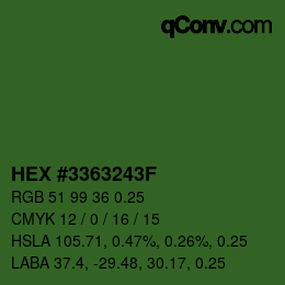 カラーコード: HEX #3363243F | qconv.com