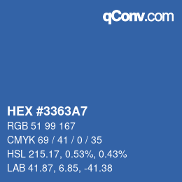 Color code: HEX #3363A7 | qconv.com