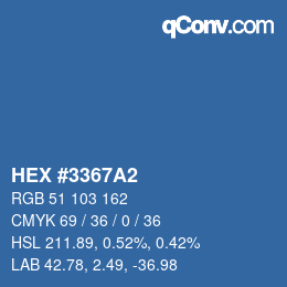 Color code: HEX #3367A2 | qconv.com