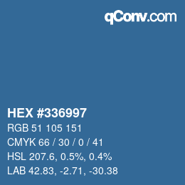 カラーコード: HEX #336997 | qconv.com