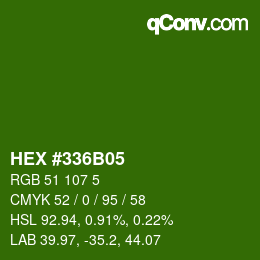 Color code: HEX #336B05 | qconv.com