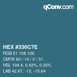 Color code: HEX #336C7E | qconv.com
