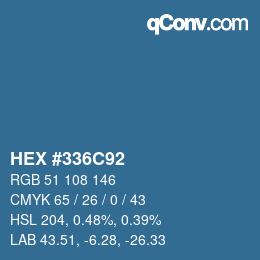 Color code: HEX #336C92 | qconv.com