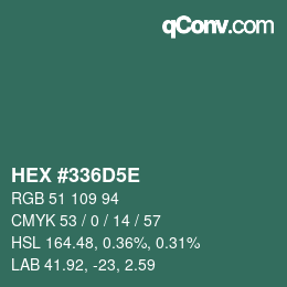 Color code: HEX #336D5E | qconv.com