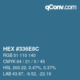 Color code: HEX #336E8C | qconv.com