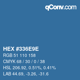 Code couleur: HEX #336E9E | qconv.com