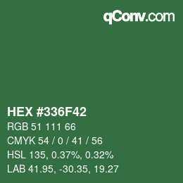 カラーコード: HEX #336F42 | qconv.com