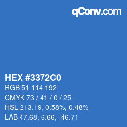 カラーコード: HEX #3372C0 | qconv.com