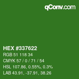 Color code: HEX #337622 | qconv.com