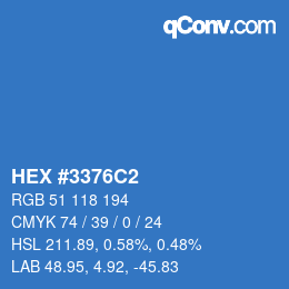Farbcode: HEX #3376C2 | qconv.com