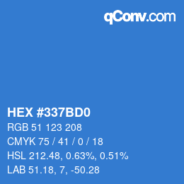 Color code: HEX #337BD0 | qconv.com