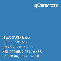 カラーコード: HEX #337EB6 | qconv.com