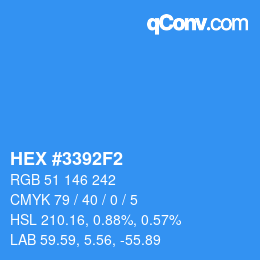 Color code: HEX #3392F2 | qconv.com