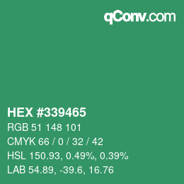 Color code: HEX #339465 | qconv.com