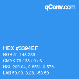 Color code: HEX #3394EF | qconv.com