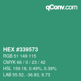 Color code: HEX #339573 | qconv.com