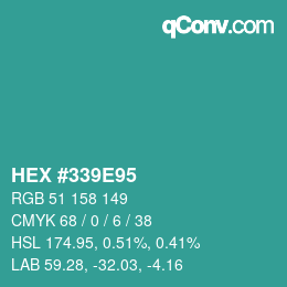 Color code: HEX #339E95 | qconv.com